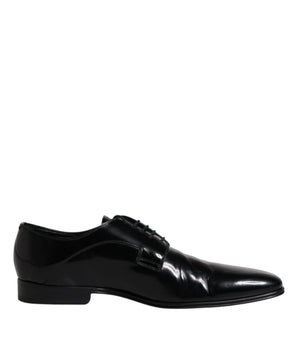 Dolce &amp; Gabbana Black Leather Lace Up Derby Formal Shoes