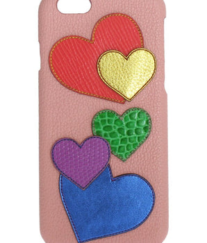 Dolce & Gabbana Pink Leather Heart Phone Cover Dolce & Gabbana 