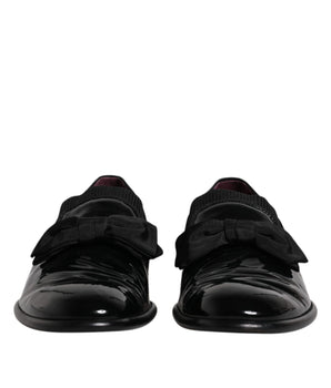 Dolce &amp; Gabbana Black Leather Loafers Men Formal Dress Shoes