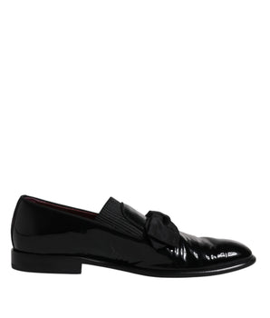 Dolce &amp; Gabbana Black Leather Loafers Men Formal Dress Shoes