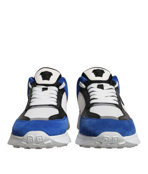 Versace Multicolor Canvas Quad Fabric Medusa Low Top Sneakers Shoes