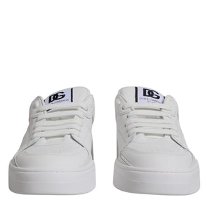 Dolce &amp; Gabbana White Miami Leather Low Top Sneakers Shoes