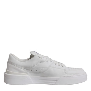 Dolce &amp; Gabbana White Miami Leather Low Top Sneakers Shoes