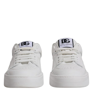 Dolce &amp; Gabbana White Miami Leather Low Top Sneakers Shoes