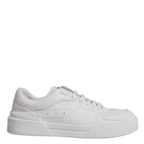 Dolce &amp; Gabbana White Miami Leather Low Top Sneakers Shoes