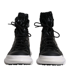 Dolce &amp; Gabbana Black Nylon Galileo High Top Sneakers Shoes