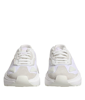 Dolce &amp; Gabbana White Leather Daymaster Low Top Sneaker Shoes