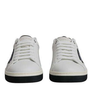 Dolce &amp; Gabbana White Leather Low Top Men Sneakers Shoes