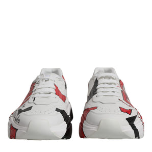 Dolce &amp; Gabbana White Daymaster Hand Painted Sneakers Shoes