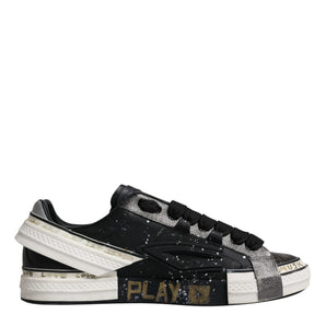 Dolce &amp; Gabbana Black White Portofino Low Top Sneakers Shoes