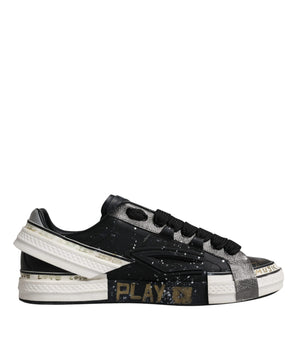 Dolce &amp; Gabbana Black White Portofino Low Top Sneakers Shoes
