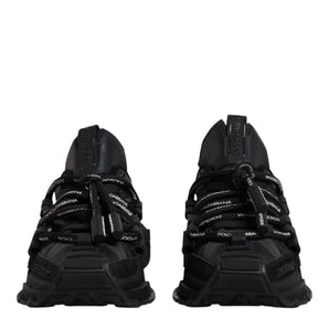 Dolce &amp; Gabbana Black Low Top Space Lace Up Sneakers Shoes