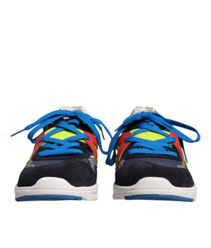Dolce &amp; Gabbana Multicolor Leather Suede Low Top Sneakers Shoes