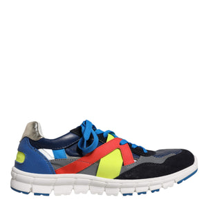 Dolce &amp; Gabbana Multicolor Leather Suede Low Top Sneakers Shoes