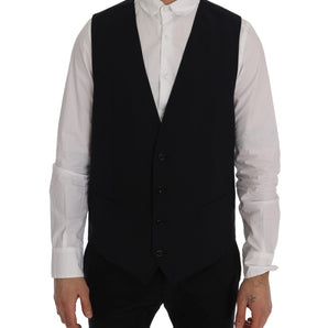 Dolce & Gabbana Sleek Striped Wool Blend Waistcoat Vest