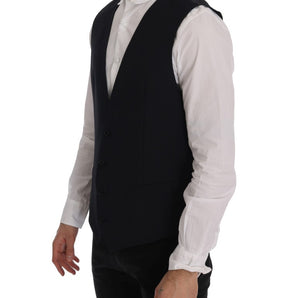 Dolce & Gabbana Sleek Striped Wool Blend Waistcoat Vest