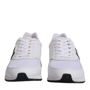 Dolce &amp; Gabbana White Logo Leather Casual Men Sneakers Shoes