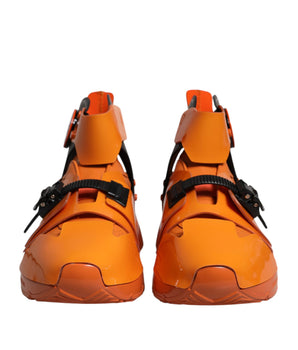 Dolce &amp; Gabbana Orange Multi Panel Chunky High Top Sneakers Shoes