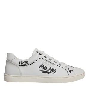 Dolce &amp; Gabbana White Leather Milano Low Top Sneakers Shoes