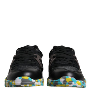 Dolce &amp; Gabbana Black Polyester Low Top Men Sneakers Shoes