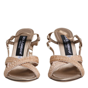 Sandalias de tacón con tiras cruzadas Keira de Dolce &amp; Gabbana en color beige