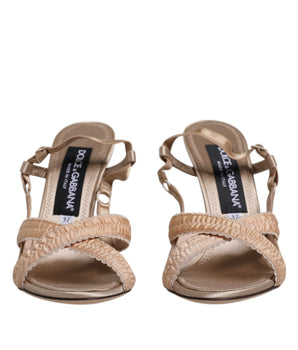 Dolce &amp; Gabbana Beige Keira Slingback Heels Sandals Shoes