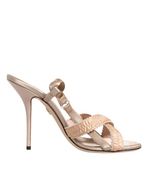 Dolce &amp; Gabbana Beige Keira Slingback Heels Sandals Shoes