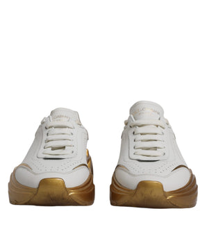 Dolce &amp; Gabbana White Gold Daymaster Low Top Sneakers Shoes