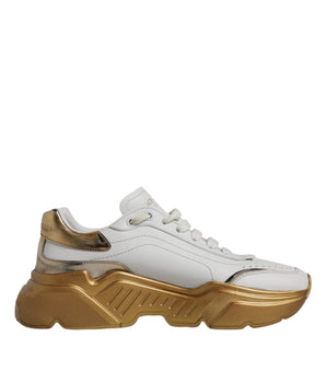 Dolce &amp; Gabbana White Gold Daymaster Low Top Sneakers Shoes