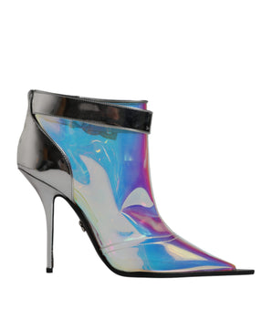 Dolce &amp; Gabbana Shoes Silver Iridescent Pointed Short Boots