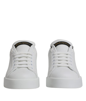 Dolce &amp; Gabbana White Leather Classic Low Top Sneakers Shoes