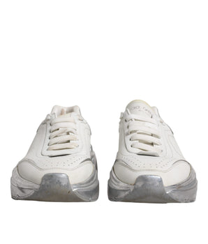 Dolce &amp; Gabbana White Silver Daymaster Low Top Sneakers Shoes