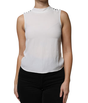 Blusa sin mangas con escote alto en color blanco de Patrizia Pepe