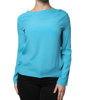 Blusa de manga larga con escote redondo en azul de Boutique Moschino