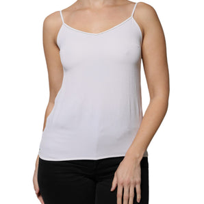 Fabiana Filippi White Spaghetti Strap Sleeveless Tank Top