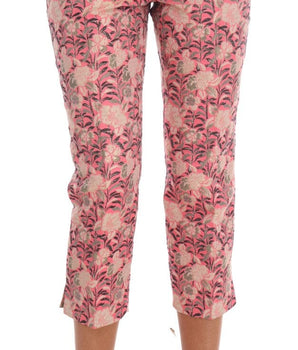 Dolce & Gabbana Pink Floral Brocade Capri Pants Dolce & Gabbana 