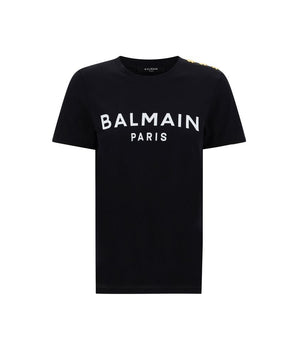 Balmain Black Cotton T-Shirt