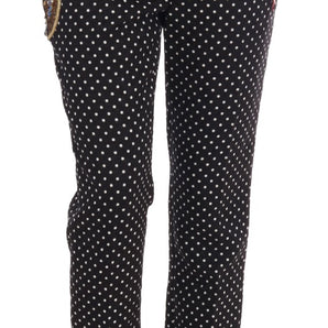 Dolce &amp; Gabbana Elegant Polka Dot Embellished Trousers