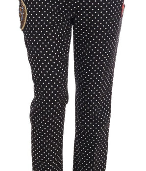 Dolce & Gabbana Black Polka Dot Sicily Crystal Pants Dolce & Gabbana 