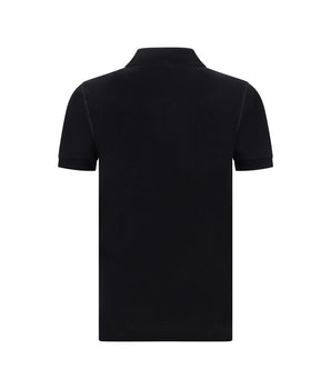 Dolce & Gabbana Black Cotton Polo Shirt
