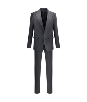 Dsquared² Black Fleece Wool Two-Piece Suit