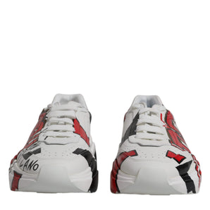 Dolce & Gabbana White Daymaster Hand Painted Sneakers Shoes