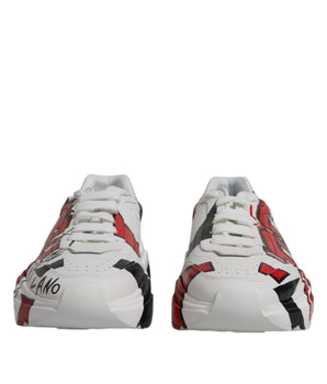 Dolce &amp; Gabbana White Daymaster Hand Painted Sneakers Shoes