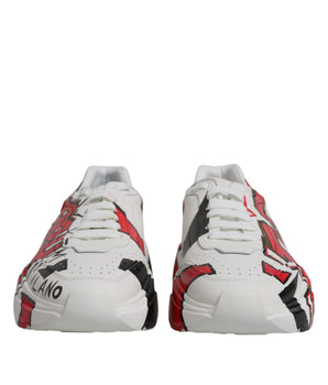 Dolce &amp; Gabbana White Daymaster Hand Painted Sneakers Shoes
