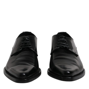 Dolce & Gabbana Black Patent Leather Derby Men Dress Shoes