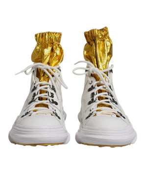 Dolce &amp; Gabbana White Nylon Galileo High Top Sneakers Shoes