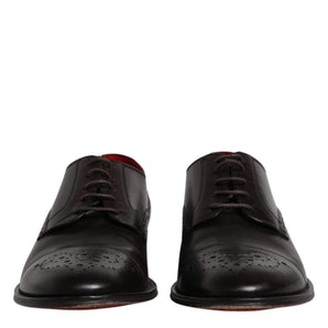 Dolce & Gabbana Black Calfskin Leather Derby Men Dress Shoes