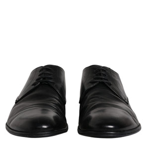 Dolce & Gabbana Black Patent Leather Derby Men Dress Shoes