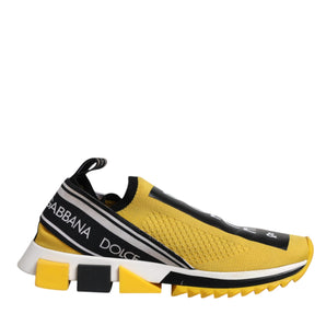 Dolce & Gabbana Yellow Black Slip On Sorrento Sneaker Shoes