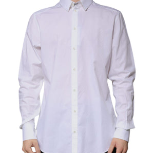 Dolce & Gabbana White Cotton Long Sleeve MARTINI Dress Shirt